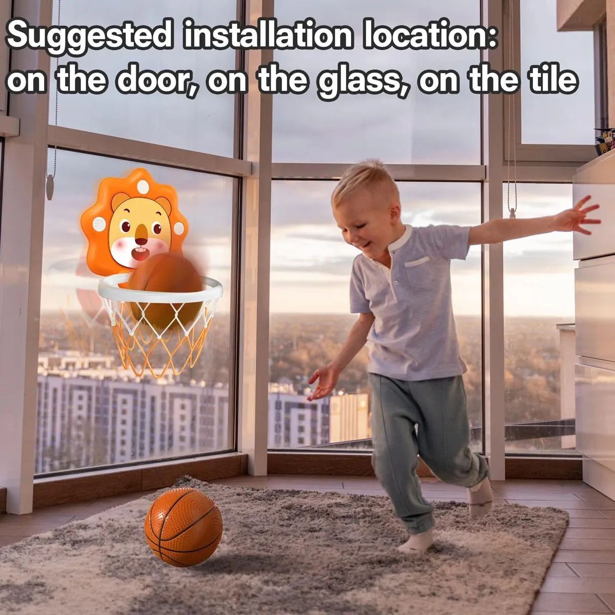 Toddlers Mini Basketball Hoop Indoor,Scoreboard Portable Design Adjustable Height,Christmas Birthday Baby Kids Boy Small Bath Basketball Hoop Gifts Toys for 1 2 3 4 5 Year Old