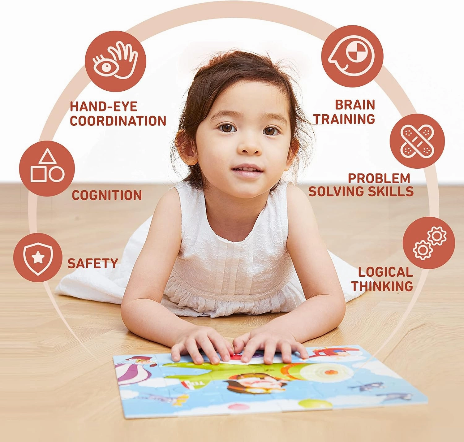 TOI Leveled Puzzles for Kids Aged 2.5 and Up, Toddler Puzzle Preschool Learning Jigsaw Puzzles, Large Pieces Educational Game for Boys Girls, Classic Education Step 2