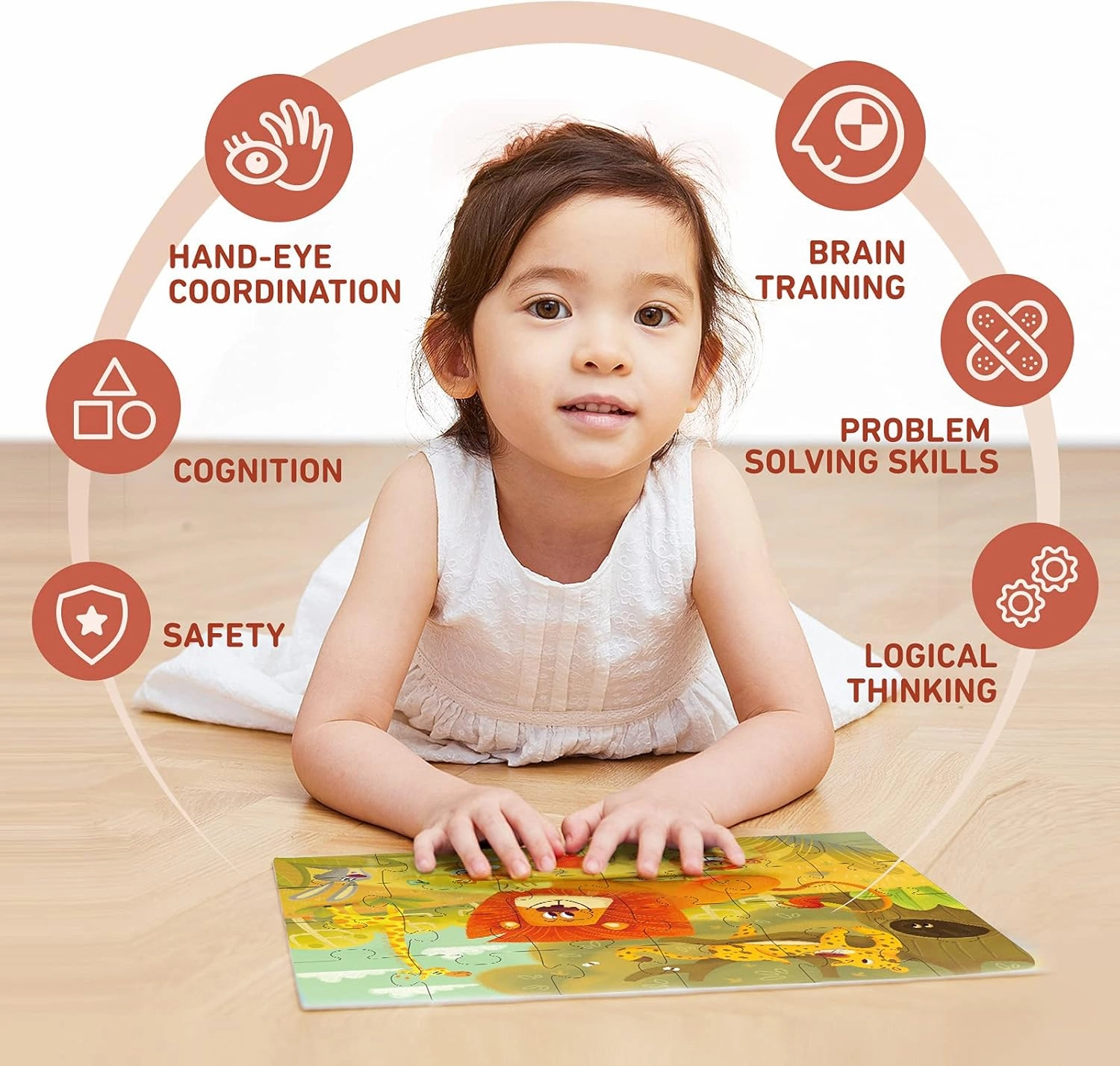 TOI Leveled Puzzles for Kids Aged 2 and Up, Toddler Puzzle Preschool Learning Jigsaw Puzzles, Large Pieces Educational Game for Boys Girls, Cognitive Story Step 1