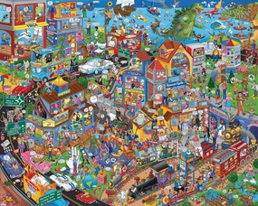 Tooniverse Puzzles: Runaway Radio Hits 1000 Piece Jigsaw Puzzle for Adults Featuring 445 Illustrated Popular Song Titles