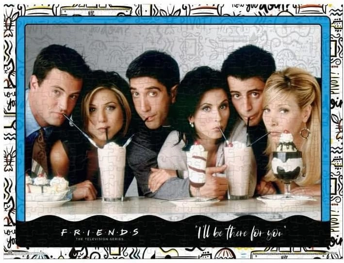 Top Puzzles Friends Milkshake 1000 Piece Jigsaw Puzzle Game, Assemble characters from the popular TV Series including Joey, Ross, Rachel, Chandler, Phoebe and Monica, gift for ages 10 plus