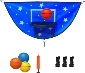 Trampoline Basketball Hoop, Attachment with Pump and Mini Ball, Universal Trampoline Accessories, Easy to Install, All Ages