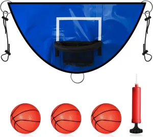 Trampoline Basketball Hoop, Trampolines Basketball Game for Dunking Trampoline Basketball Attachment with 3 Mini Basketballs