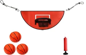 Trampoline Basketball Hoop with Pump and Mini Ball Easy to Assemble Sturdy for Dunk Fit (Red)