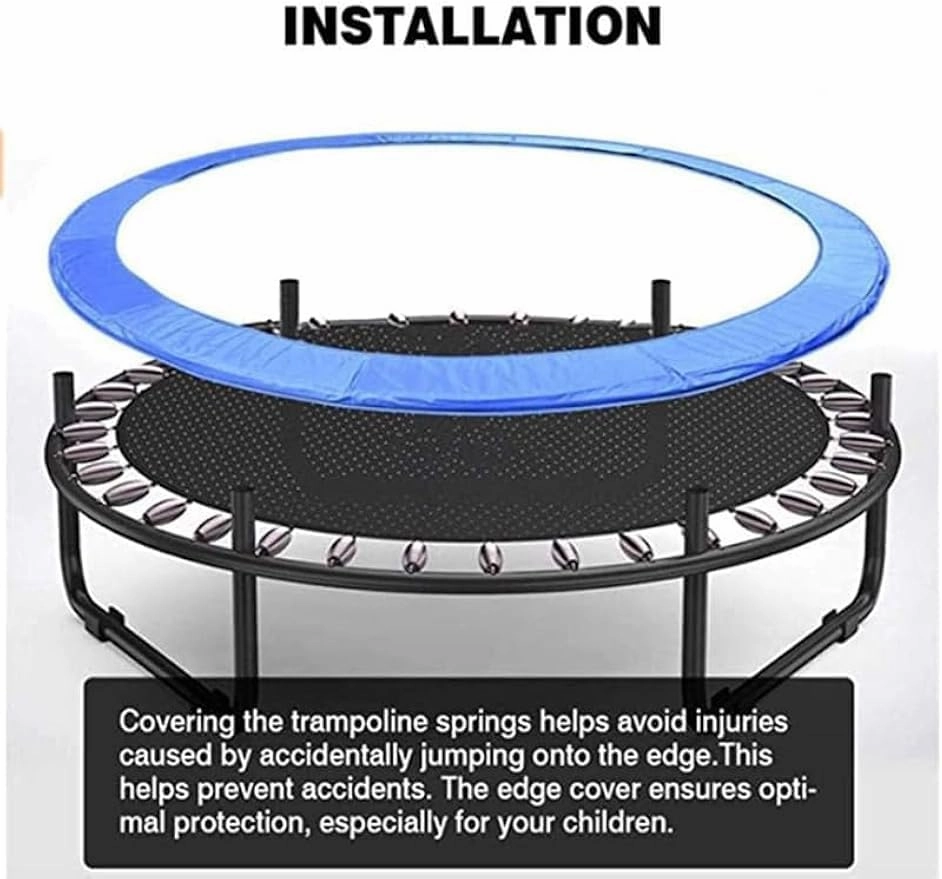 Trampoline Spring Cover, Waterproof Trampoline Replacement Safety Pad, Tear-Resistant Surround Spring Foam Cover for Round Frame, Trampoline Accessories Replacement (8 Feet)