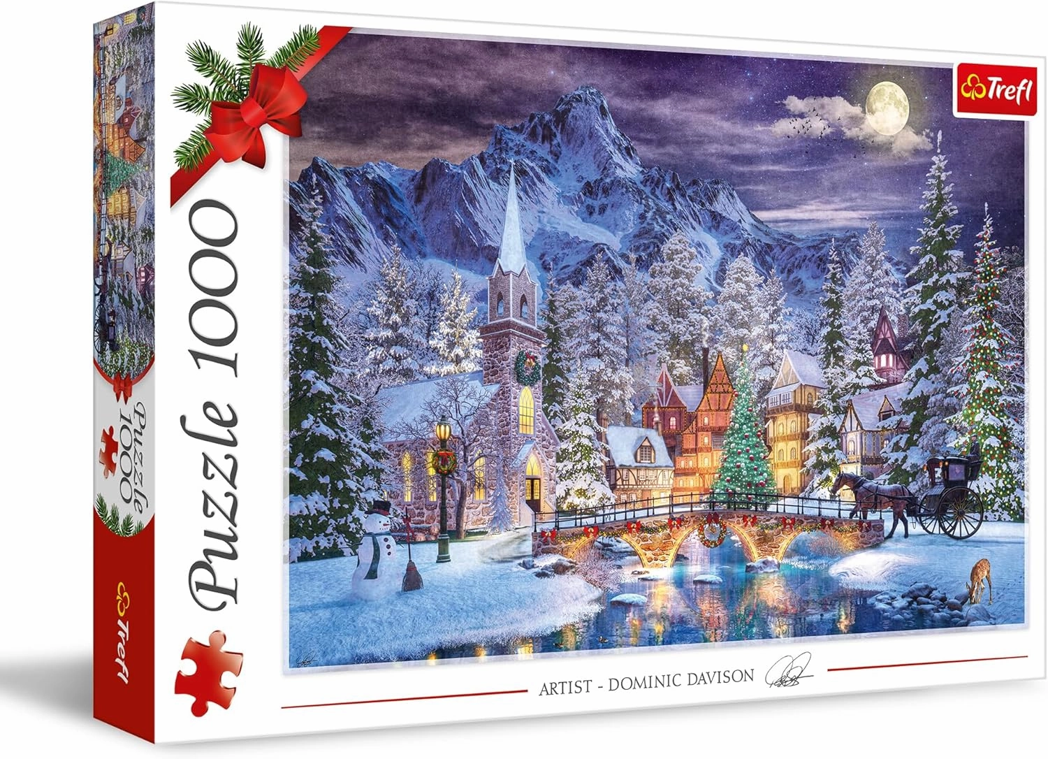Trefl - Christmas Atmosphere - Puzzles 1000 Pieces - Christmas Jigsaw Puzzle, Christmas Magic, Mountain Town, Winter, Classic Puzzles for Adults and Children from 12 Years Old
