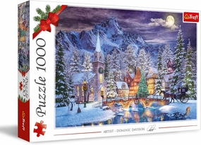 Trefl - Christmas Atmosphere - Puzzles 1000 Pieces - Christmas Jigsaw Puzzle, Christmas Magic, Mountain Town, Winter, Classic Puzzles for Adults and Children from 12 Years Old