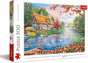 Trefl A Quiet Haven 500 Piece Jigsaw Puzzle Red 19"x13" Print, DIY Puzzle, Creative Fun, Classic Jigsaw for Adults and Children from 10 Years Old