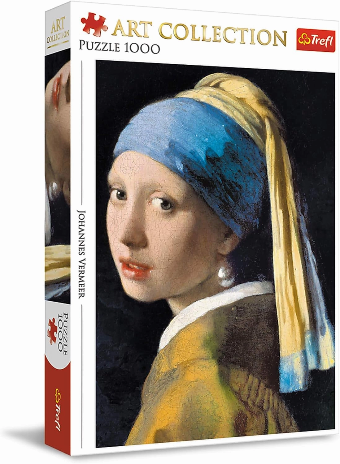 Trefl Art Collection Girl with a Pearl Earring 1000 Piece Jigsaw Puzzle Red 27"x19" Print, DIY Jigsaw, Creative Fun, Classic Puzzle for Adults and Children from 12 Years Old
