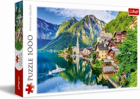 Trefl Hallstatt, Austria 1000 Piece Jigsaw Puzzle Red 27"x19" Print, DIY Puzzle, Creative Fun, Classic Jigsaw for Adults and Children from 12 Years Old