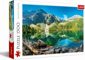 Trefl Morskie Oko Lake, Tatras, Poland 1500 Piece Jigsaw Puzzle Red 33"x23" Print, DIY Puzzle, Creative Fun, Classic Puzzle for Adults and Children from 12 Years Old