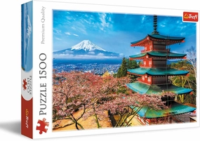 Trefl Red 1500 Piece Jigsaw Puzzle Mount Fuji 33"x23" Print, DIY Jigsaw, Creative Fun, Classic Puzzle for Adults and Children from 12 Years Old