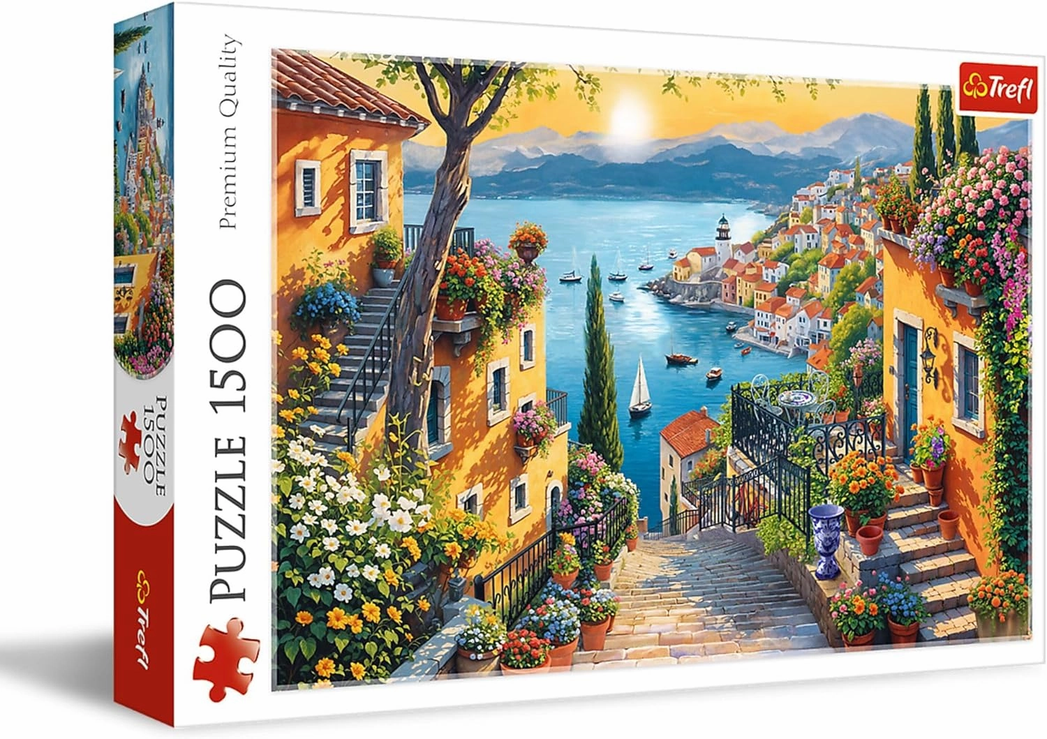 Trefl Seaside View 1500 Piece Jigsaw Puzzle Red 33"x 23" Print, DIY Puzzle, Creative Fun, Classic Jigsaw for Adults and Children from 12 Years Old