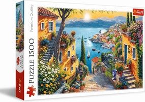 Trefl Seaside View 1500 Piece Jigsaw Puzzle Red 33"x 23" Print, DIY Puzzle, Creative Fun, Classic Jigsaw for Adults and Children from 12 Years Old