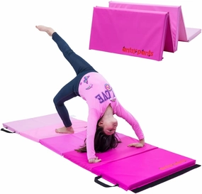 Tumbling Mat – Gymnastics Mat, Easy to Clean, Sturdy, Foldable Tumbling Mat for Kids, Padded, Portable, Carrying Handle, Gymnastics Equipment for Activity Play