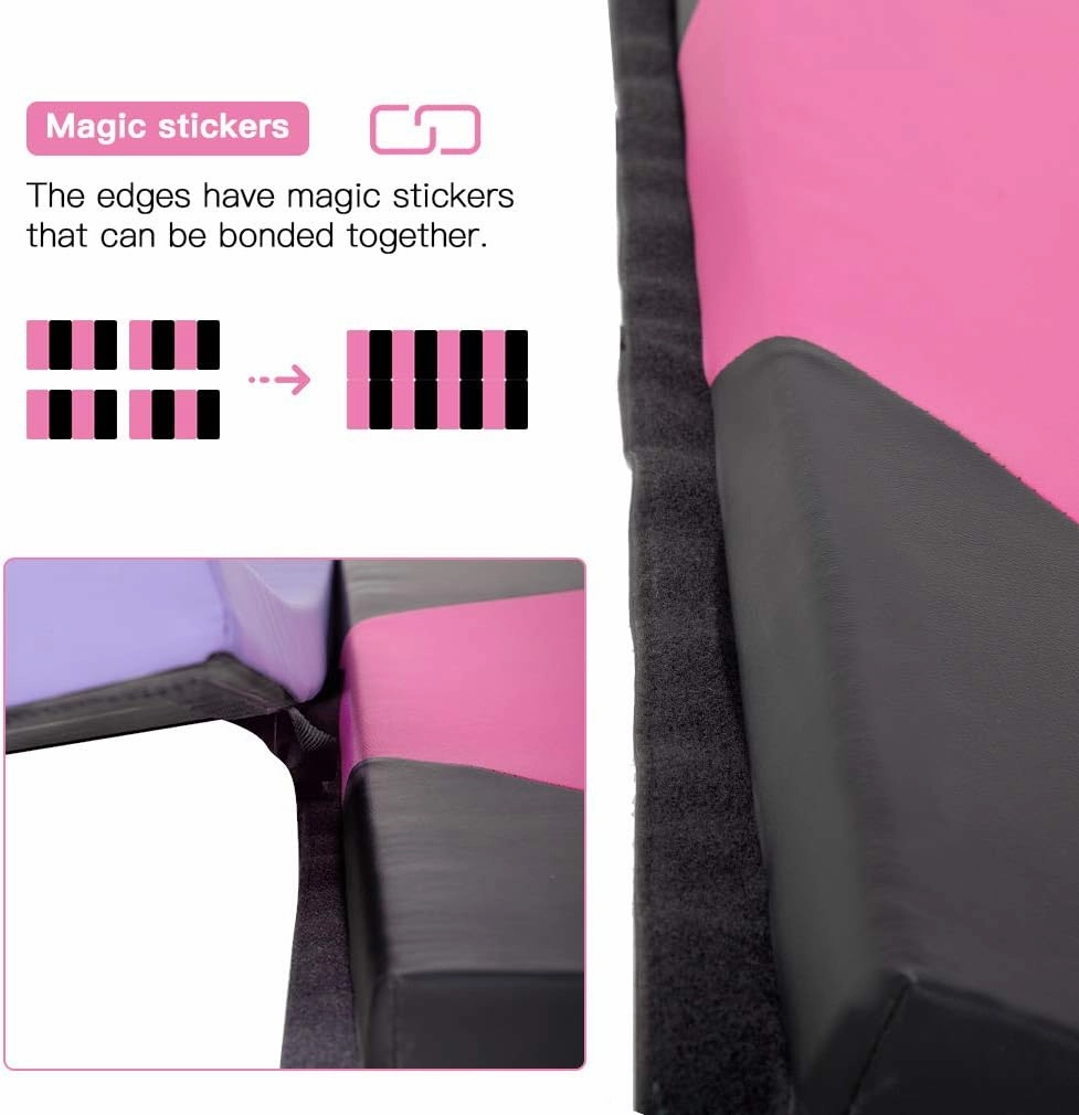 Tumbling Mats Gymnastics Tumbling Foldable Mats Foldable Yoga Mat Thick PU Leather Exercise Mat With Carrying Handles for home Workout outdoor Gymnastics Yoga Pilates