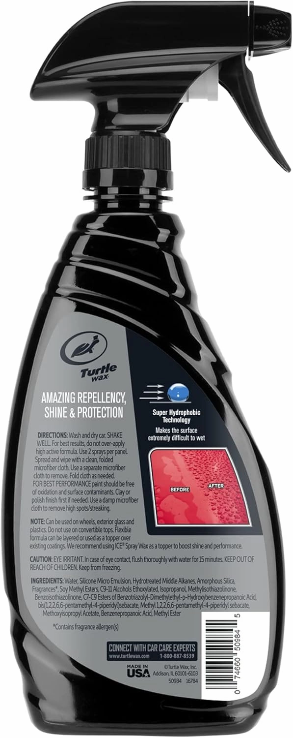 Turtle Wax 50984 ICE Seal N Shine Hybrid Sealant Spray Wax and Coating, Insane Water Beading with Paint Protection, Carnauba Infused for Ultimate High Gloss Finish, 16 oz. (Pack of 1)