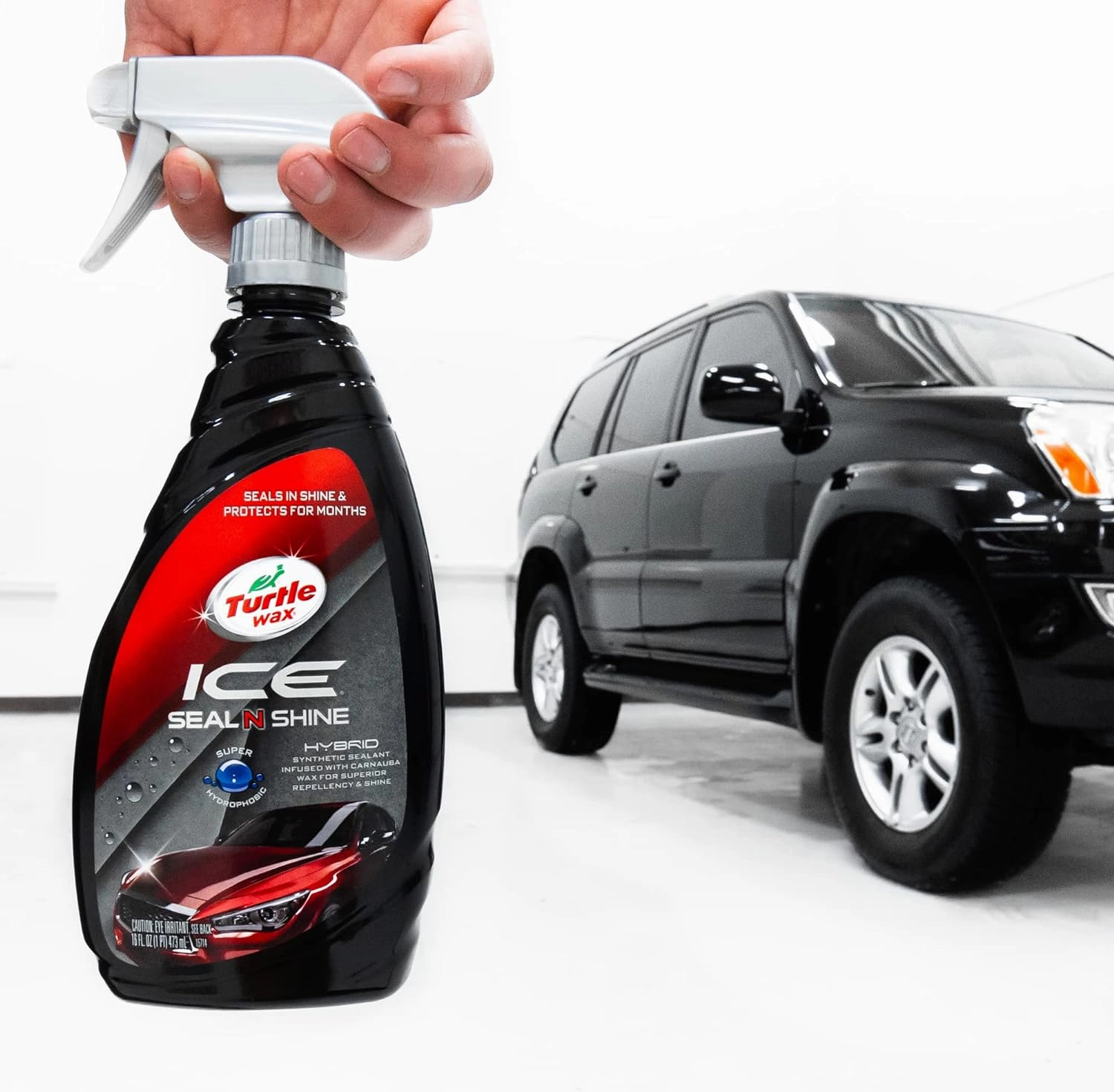 Turtle Wax 50984 ICE Seal N Shine Hybrid Sealant Spray Wax and Coating, Insane Water Beading with Paint Protection, Carnauba Infused for Ultimate High Gloss Finish, 16 oz. (Pack of 1)
