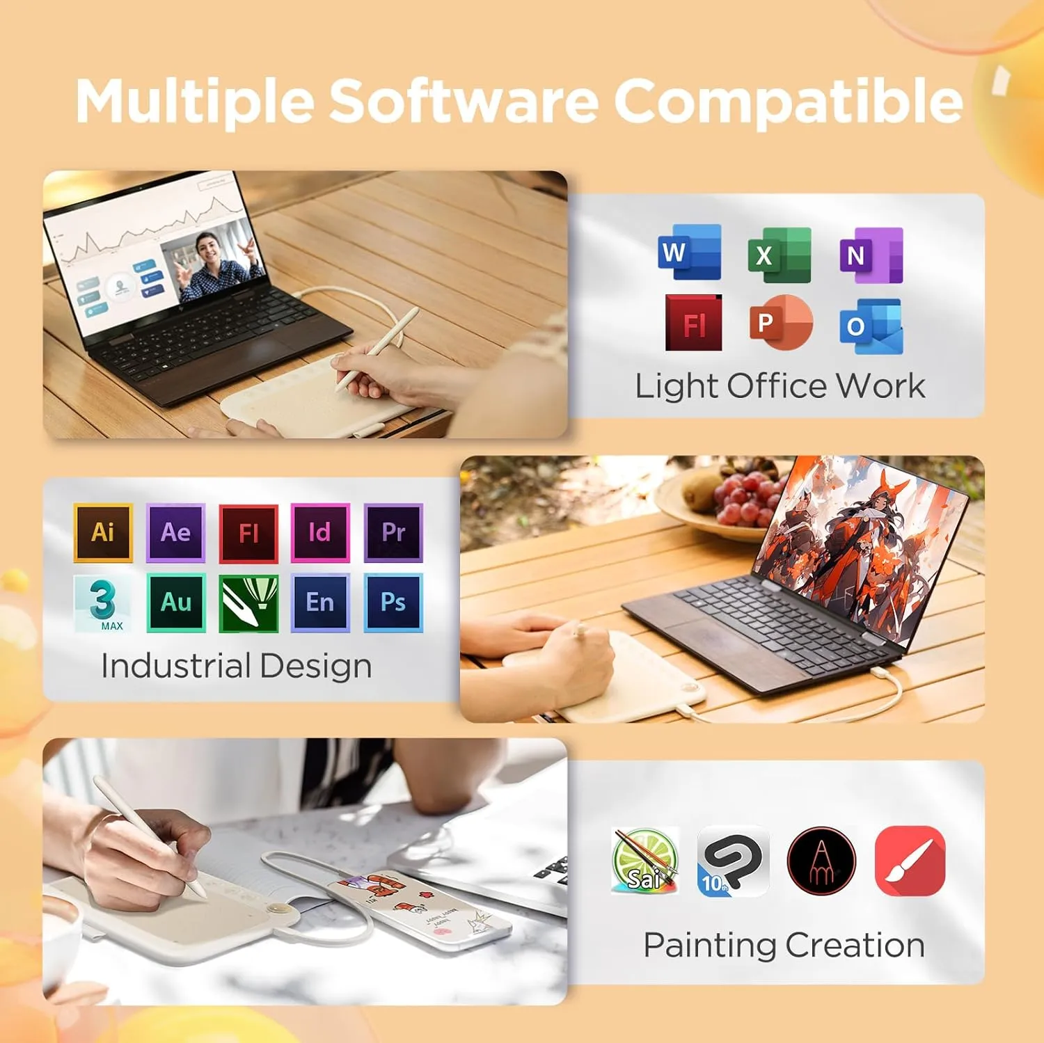 UGEE Q6 Drawing Tablet for Android Phone, Graphic Tablet with 6Hot Keys, 6.5”x4” Portable Writing Tablet Adjustable Drawing Mode, Drawing Pad with 16K Levels Battery-Free Stylus for Mac/Windows/Chrome