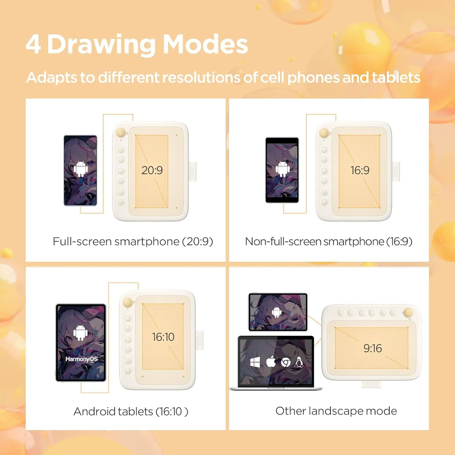 UGEE Q6 Drawing Tablet for Android Phone, Graphic Tablet with 6Hot Keys, 6.5”x4” Portable Writing Tablet Adjustable Drawing Mode, Drawing Pad with 16K Levels Battery-Free Stylus for Mac/Windows/Chrome