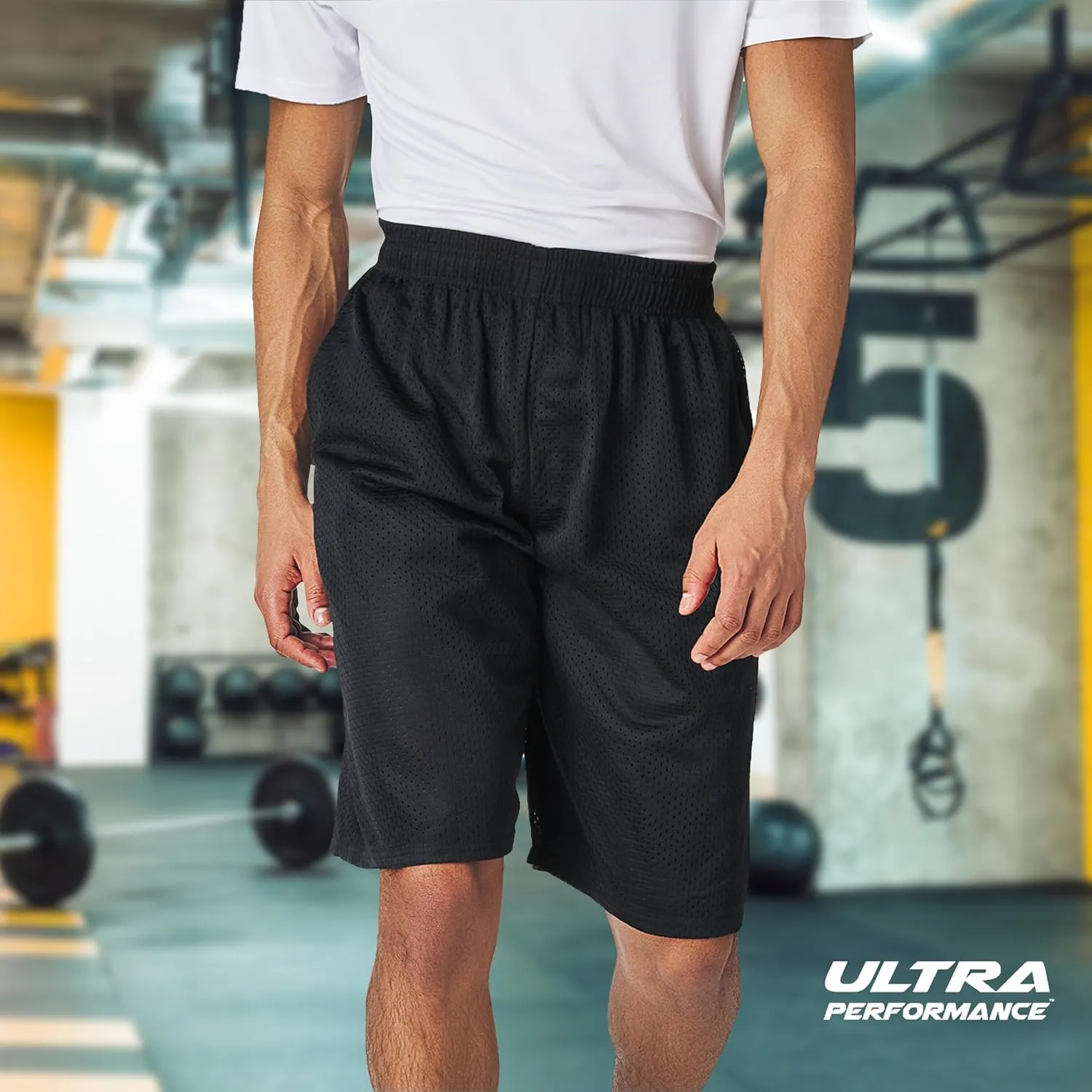 Ultra Performance Men's Athletic Mesh Short's 3 Pack Mens Basketball Shorts Gym Workout & Sport Short with Pockets for Men