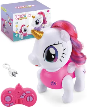 Unicorn Robot Toys for Girls and Boys Rechargeable, Voice and Remote Control Unicorn Robots Interactive Talking Smart Partner with Record Demo Program Dancing Music, Toy Gifts for Kids Age 3 and Up