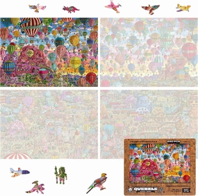 UNIDRAGON Original   IC4 Design Wooden Jigsaw Puzzle for Adults and Kids, Puzzle Board Game, Quezzle Amazing Cappadocia, Part 1, 250 Pieces, 14.1 by 9.8 Inches