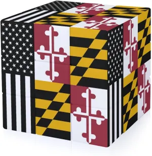 U.S. Maryland Flag Funny 3x3x3 Cube Smooth Lightweight Puzzle for Adult Graphic Printing Travel