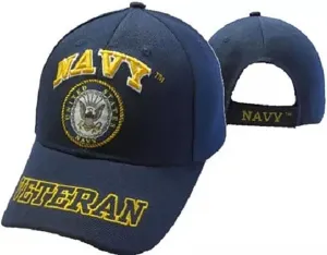 US Navy USN Round Veteran Ball Cap HAT Navy (Licensed) (Officially Licensed by The US Navy)