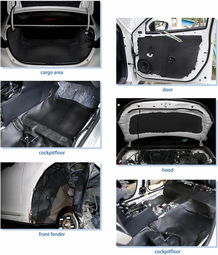 uxcell 315mil 8mm 32.29sqft Car Floor Tailgate Sound Insulation Deadener Mat 118" x 40"