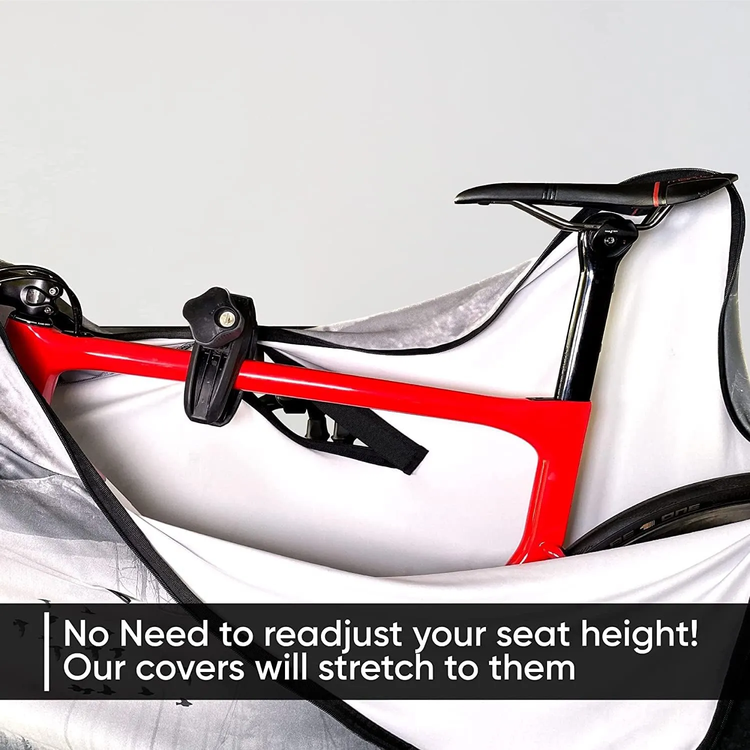 Velo Sock Full Bike Cover for Indoor Storage and Transportation, Dirt Proof and Water Repellent Stretchy Zippered Fabric Bicycle Protection Cover for Bicycle - Mystic Forest (Standart-MTB / E-Bike)