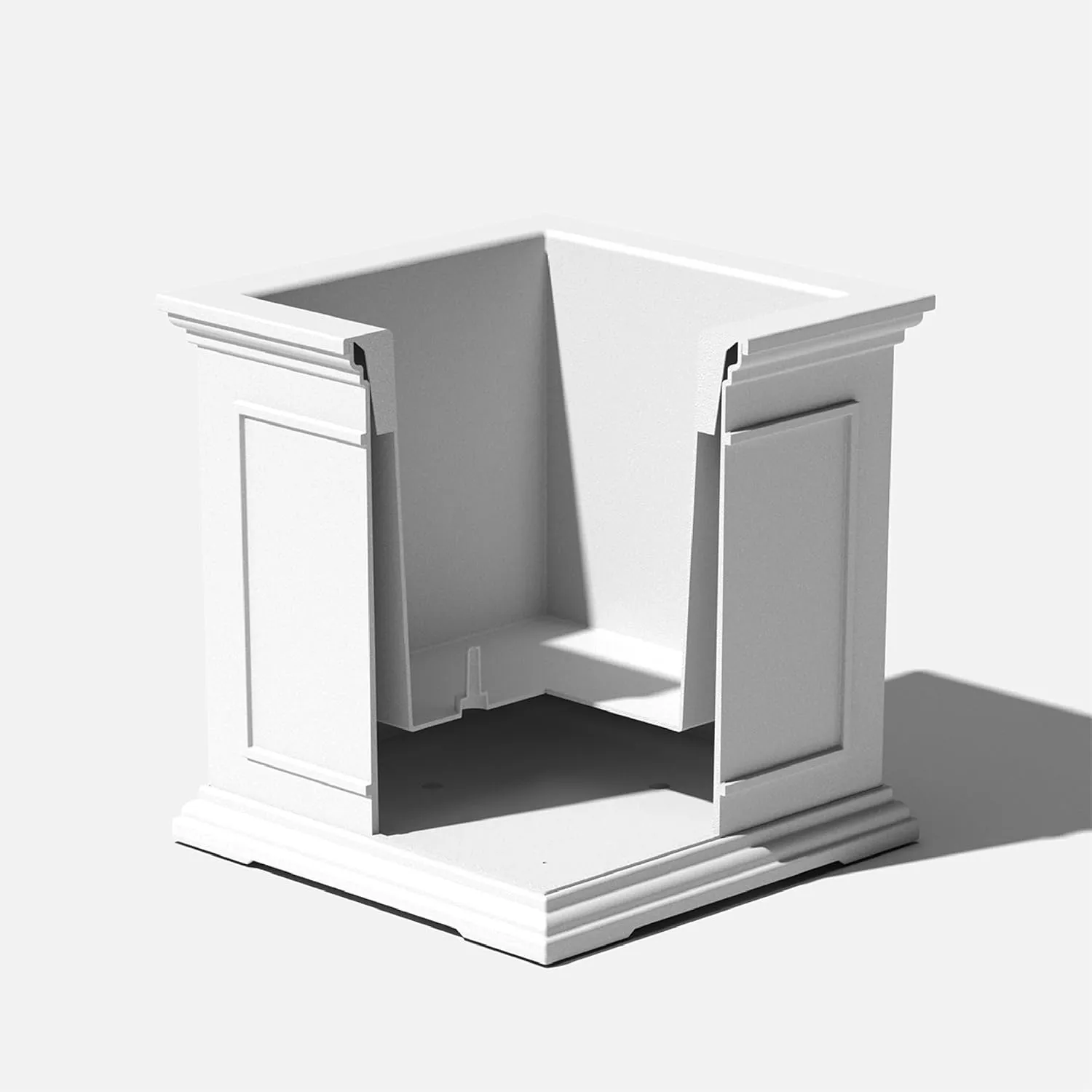 Veradek Brixton Series Cube Plastic Planter - Square Planter for Indoor or Outdoor Patio/Front Porch | Durable All-Weather Use w/Drainage Holes | Classic Estate Design for Flowers, Tall Plants, Trees