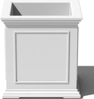 Veradek Brixton Series Cube Plastic Planter - Square Planter for Indoor or Outdoor Patio/Front Porch | Durable All-Weather Use w/Drainage Holes | Classic Estate Design for Flowers, Tall Plants, Trees