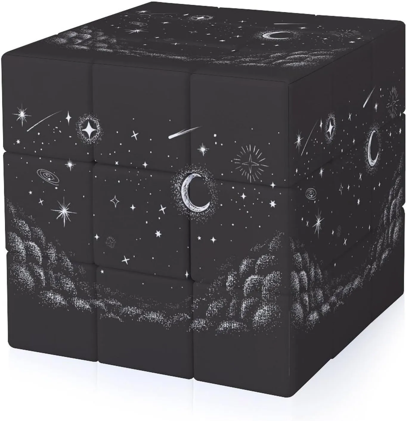 View to The Sky in Nighttime Funny 3x3x3 Cube Smooth Lightweight Puzzle for Adult Graphic Printing Travel