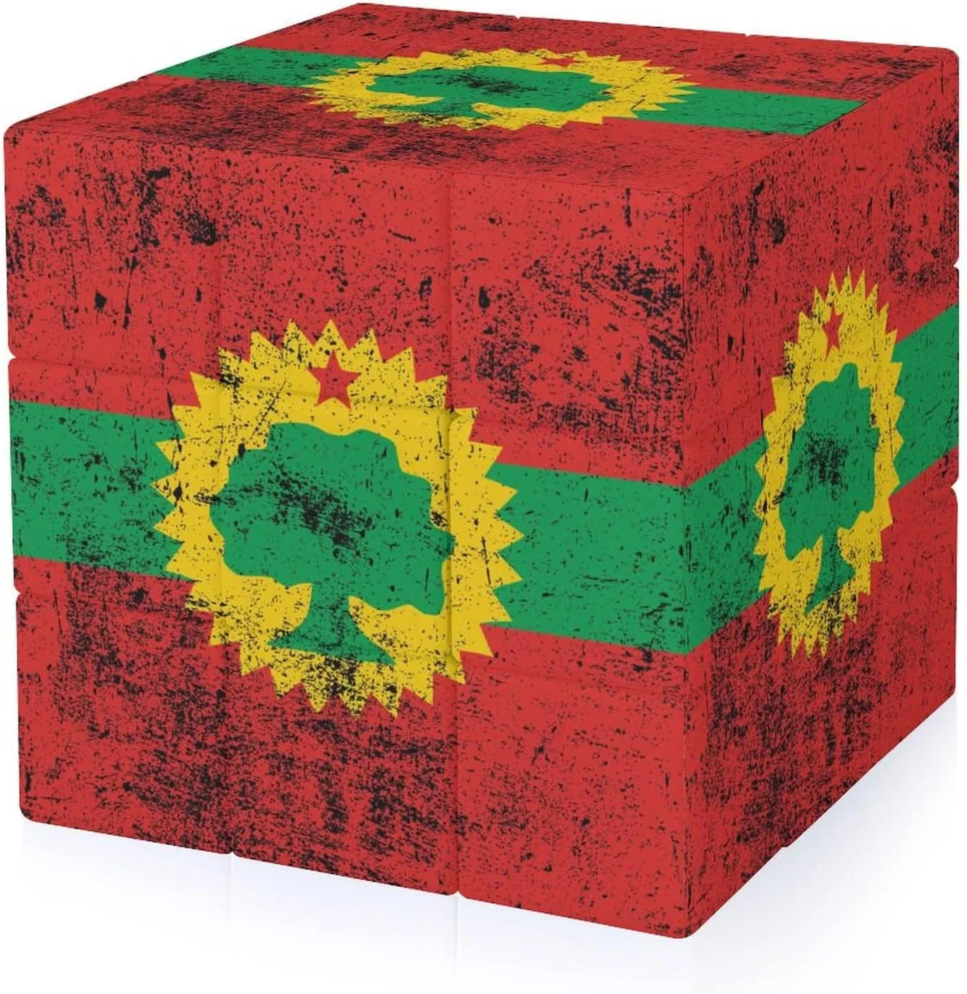 Vintage Flag of The Oromo Liberation Front Funny 3x3x3 Cube Smooth Lightweight Puzzle for Adult Graphic Printing Travel