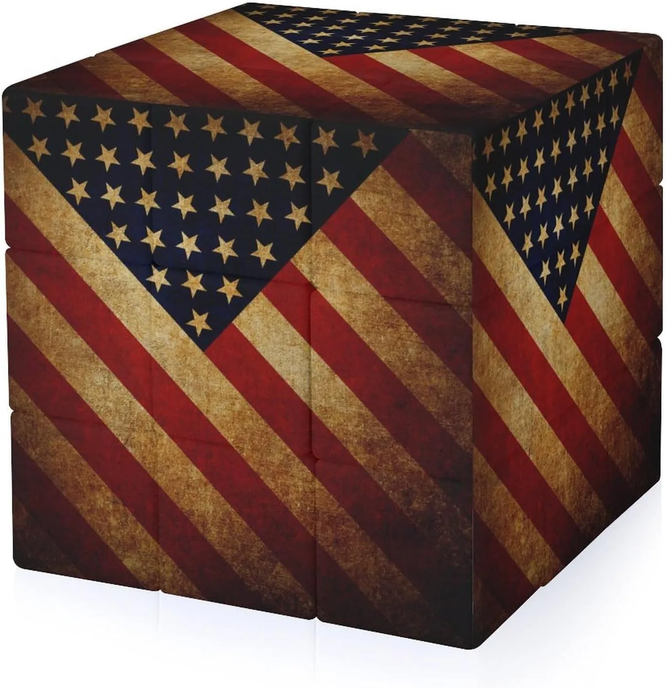 Vintage Flag of U.S. Funny 3x3x3 Cube Smooth Lightweight Puzzle for Adult Graphic Printing Travel