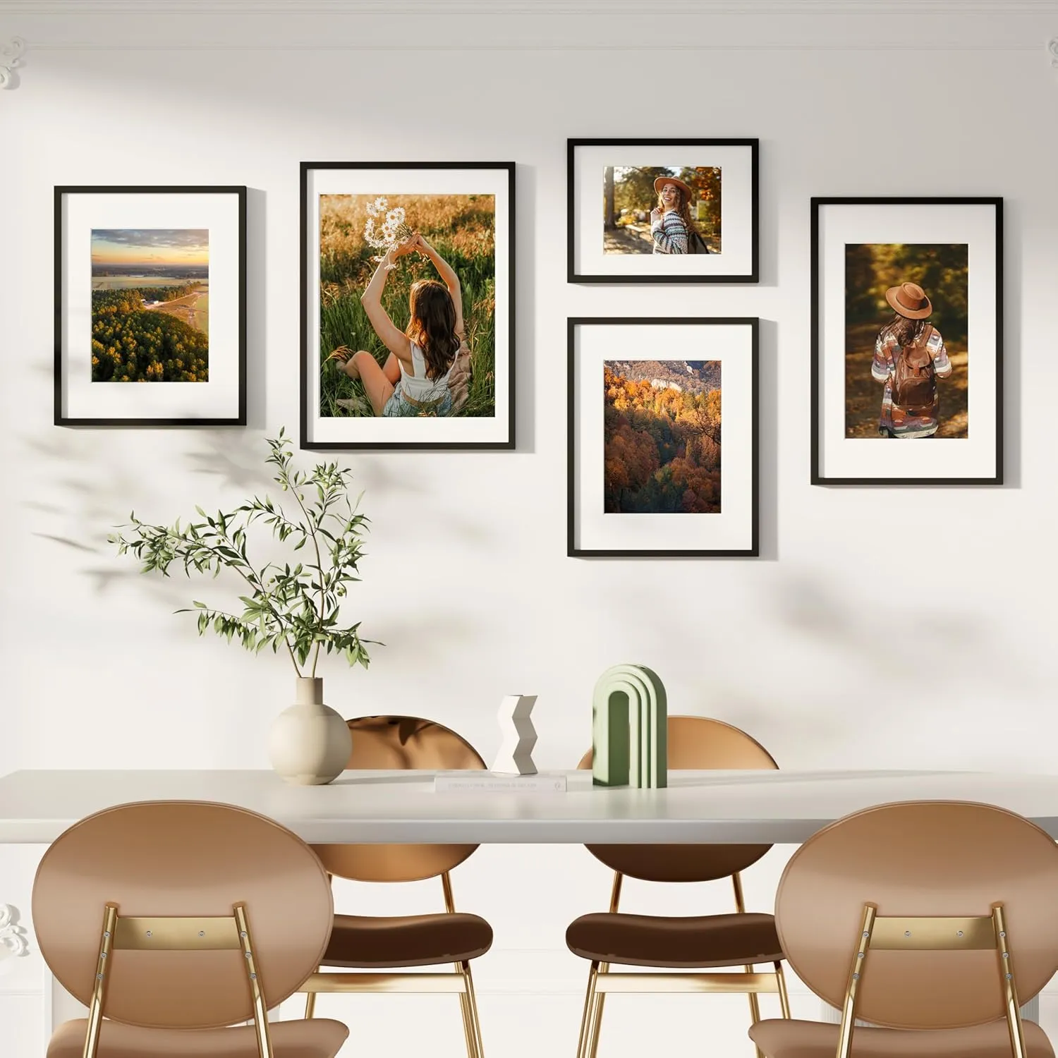 Vittanly 18x24 Picture Frame with Plexiglass - Large Black Poster Frame for Wall Display - Includes 16x20 Mat, Made of Durable PVC Design - 1 Pack