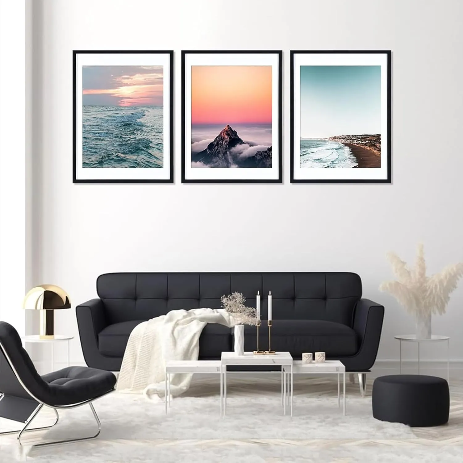 Vittanly 18x24 Picture Frame with Plexiglass - Large Black Poster Frame for Wall Display - Includes 16x20 Mat, Made of Durable PVC Design - 1 Pack