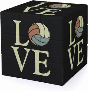 Volleyball Love Funny 3x3x3 Cube Smooth Lightweight Puzzle for Adult Graphic Printing Travel