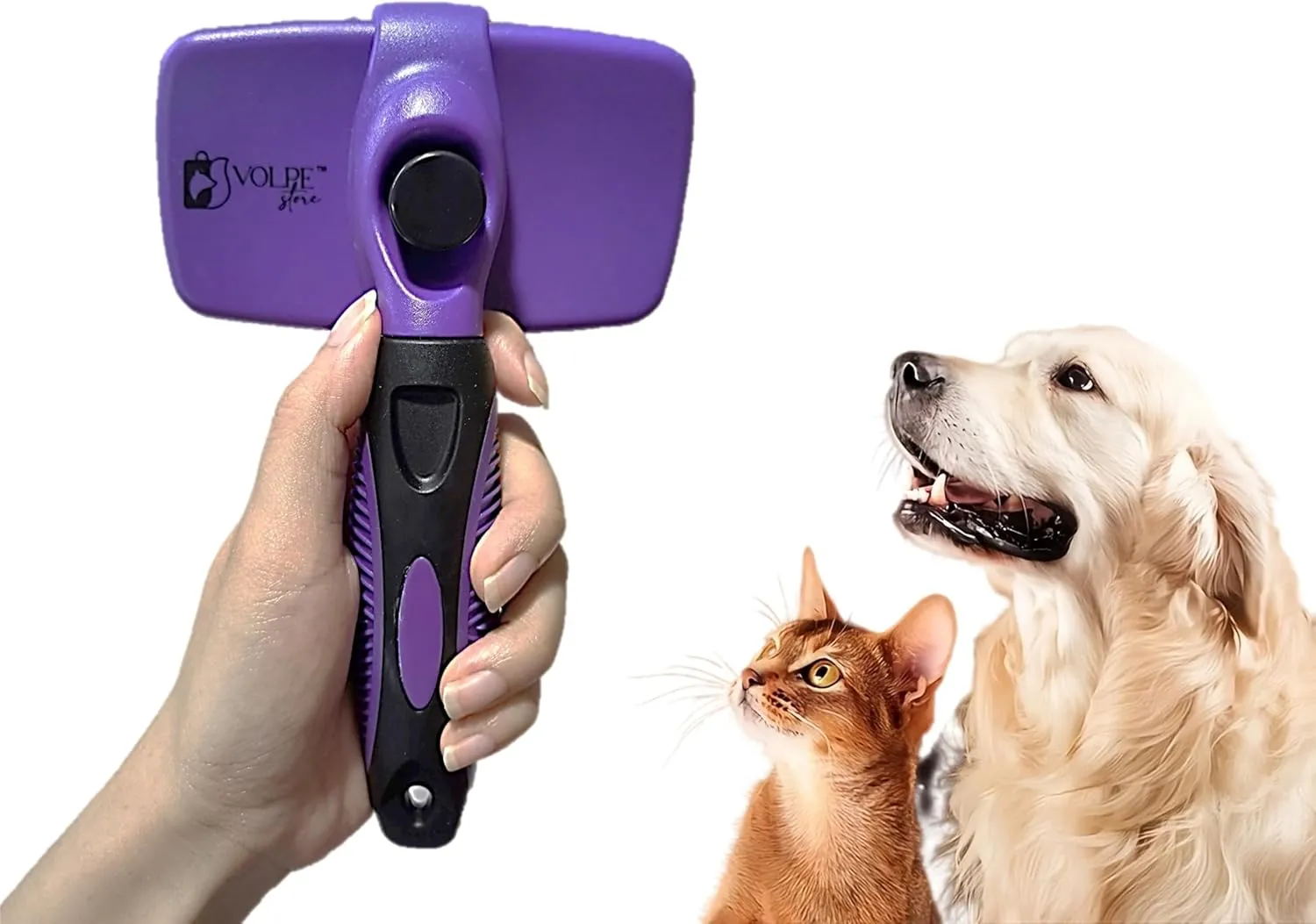 Volpe Cat Brush, Dog Brush, Furminator For Dogs, Dog Brush For Shedding,Cat Brushes For Indoor Cats,Dog Hair Remover, Deshedding Fur Removal,Purple