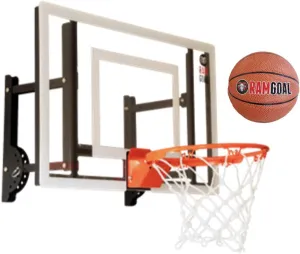 Wall Mounted Indoor Adjustable Mini Basketball Hoop with Ball | 24" Shatter Resistant Backboard with Professional Grade Breakaway Rim and Steel Reinforced Wall Mount Built for Slam Dunks