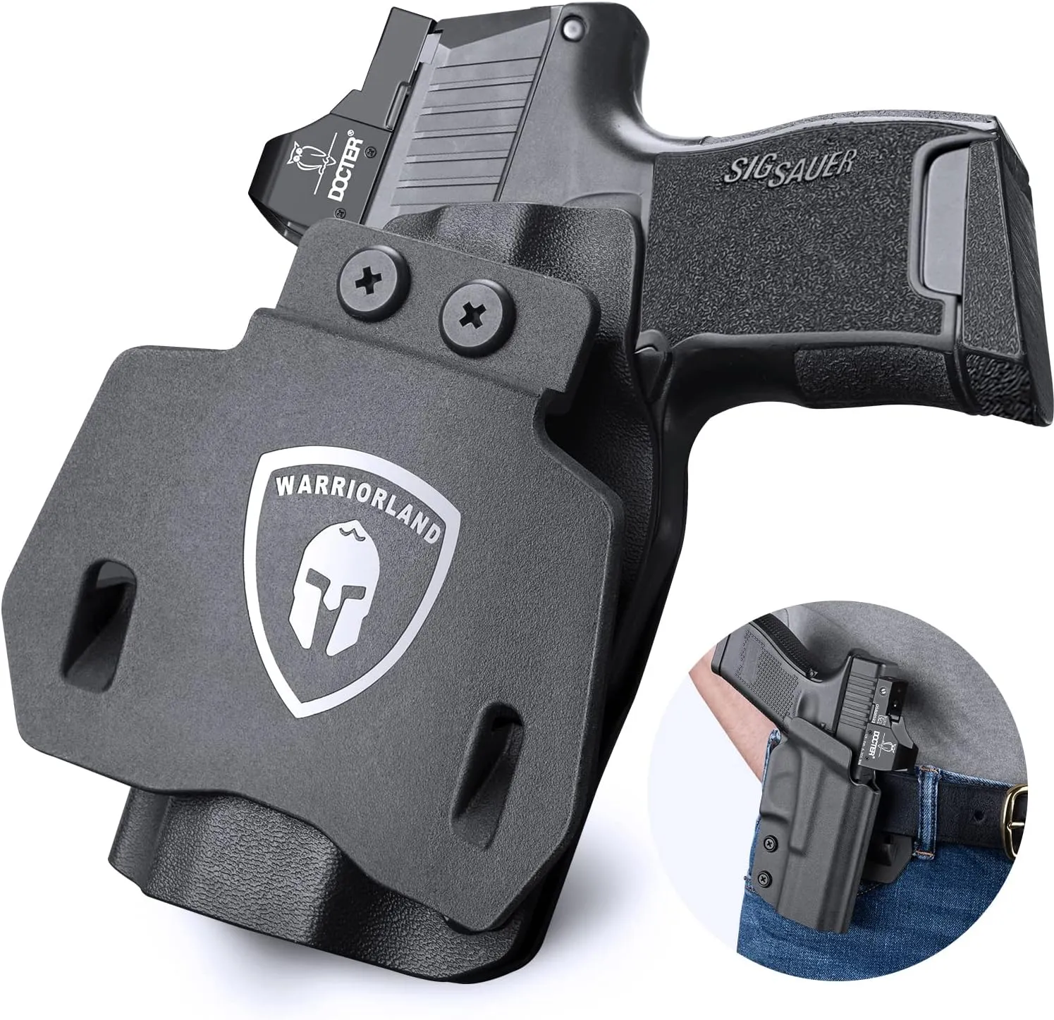 WARRIORLAND OWB Holster Optic Cut Compatible with Glock 17/19, G43/43X(NO MOS), Hellcat/Hellcat Pro, Taurus G2C/G3C, M&P Shield 9, M&P 9/380 Shield EZ, P226/P320/P365, Outside Waistband 1.75" Paddle
