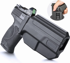 WARRIORLAND OWB Holster Thumb Release & Optic Cut Compatible with Glock 17/22/31, G19/19X/23/45, Taurus G2C/G3C, 1911 5'' No Rail, M&P M2.0 9mm/SD9 VE