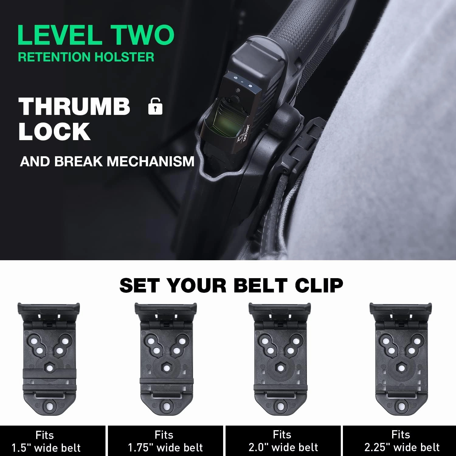 WARRIORLAND OWB Holster Thumb Release & Optic Cut Compatible with Glock 17/22/31, G19/19X/23/45, Taurus G2C/G3C, 1911 5'' No Rail, M&P M2.0 9mm/SD9 VE