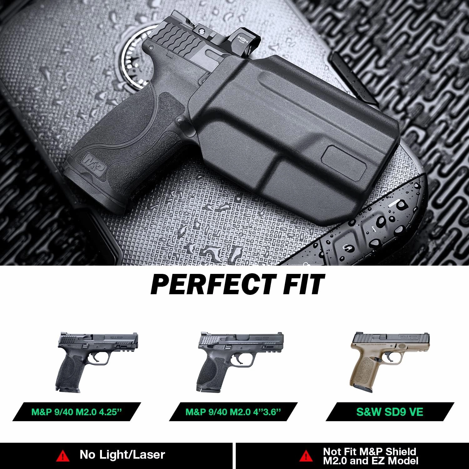WARRIORLAND OWB Holster Thumb Release & Optic Cut Compatible with Glock 17/22/31, G19/19X/23/45, Taurus G2C/G3C, 1911 5'' No Rail, M&P M2.0 9mm/SD9 VE