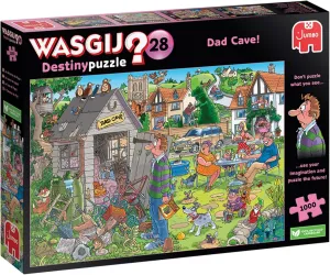 Wasgij Destiny 28, Dad Cave - Unique 1000 Piece Jigsaw Puzzles for Adults, Colourful, Fun, Challenging & Brainteasing 1000 Pc Adults Jigsaw Puzzle - 100% Recycled Cardboard - Jumbo, 1110100335