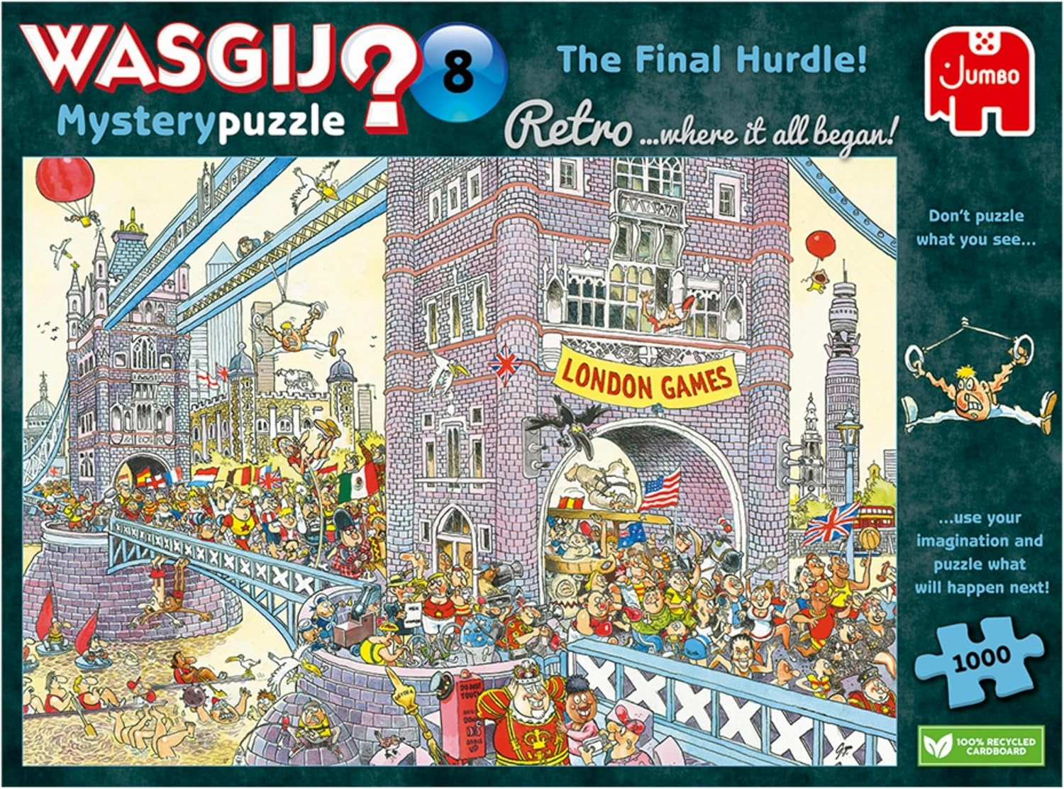 Wasgij Retro Mystery 8 The Final Hurdle | Jigsaw Puzzle for Adults 1000 Pieces | The What Happens Next Jigsaw Puzzle | 68 x 49cm Puzzle | Jumbo