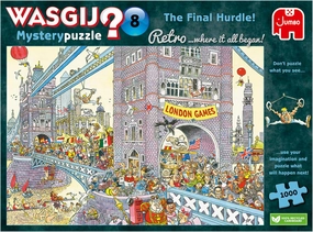 Wasgij Retro Mystery 8 The Final Hurdle | Jigsaw Puzzle for Adults 1000 Pieces | The What Happens Next Jigsaw Puzzle | 68 x 49cm Puzzle | Jumbo