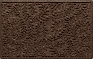 WaterHog Indoor/Outdoor Door Mat, 2' x 3', Made in USA, Durable & Skid-Resistant Front Door Rug, Decorative, Water-Trapping & Heavy-Duty Entryway Mat for Your Home, Boxwood Collection, Dark Brown
