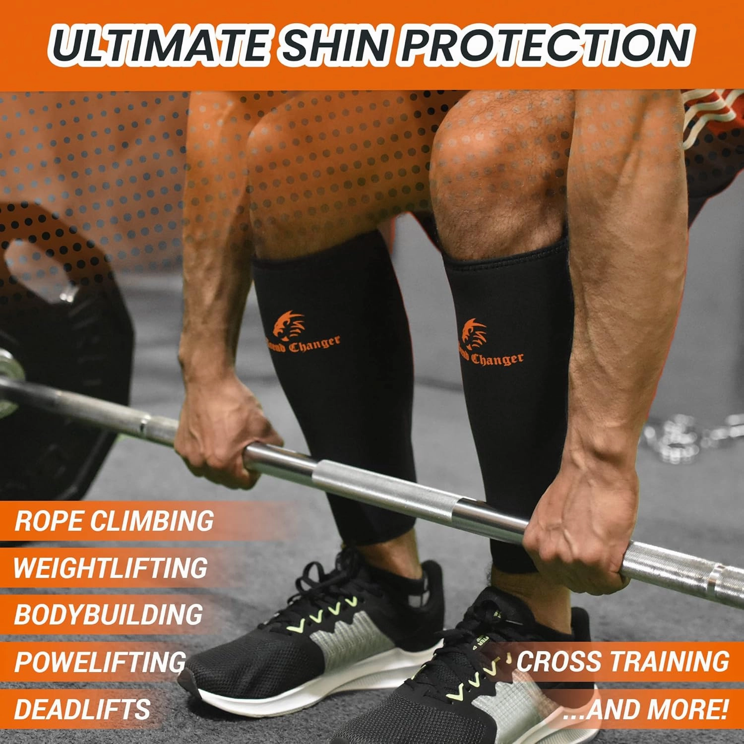 Weightlifting Shin Guards/Calf Support Brace 5mm-7mm Thick Neoprene for EasyWear-Deadlift Shin Guards,Box Jump,Crossfit Adjustable Shin Splint Compression Calf Wrap for Men Women (Pair)